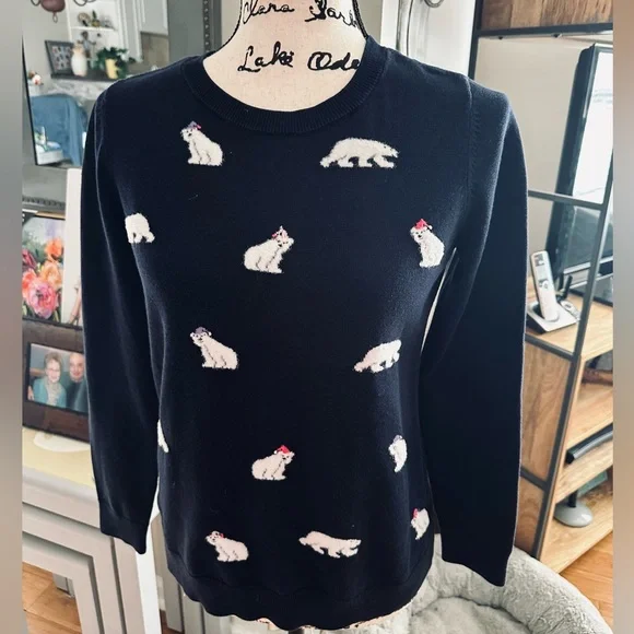 Talbots Sweater with Polar Bear Pattern - Picture 2 of 6